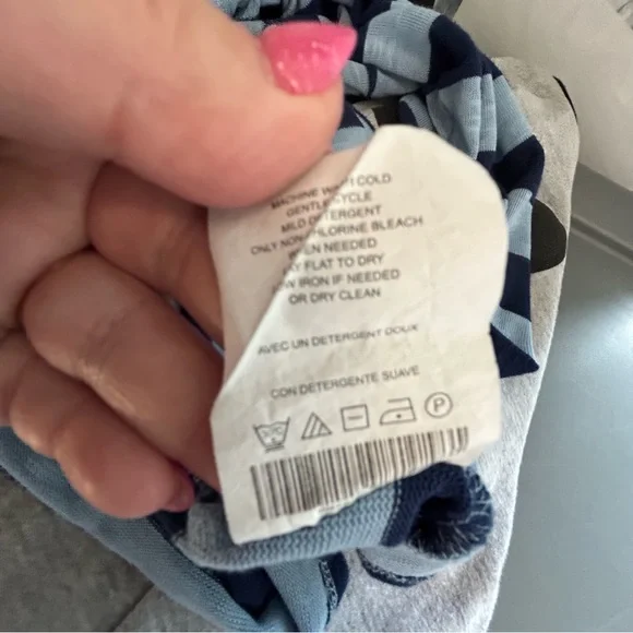 Motherhood Oh Baby blue gray striped long sleeve light sweater maternity Sz XL - Picture 7 of 9